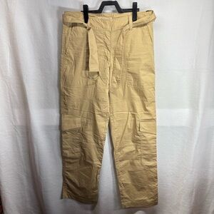 Michael Kors Cargo Pants‎ Belted Tan Khaki Women's Size 2 Utility Pockets